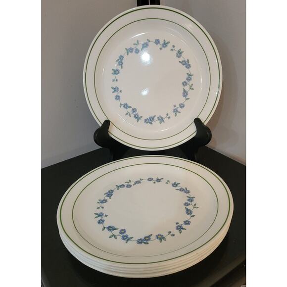 Vintage Corelle Original Forget Me Not Lunch / Salad Plates 8 5/8" (Set of 6) - Picture 1 of 12